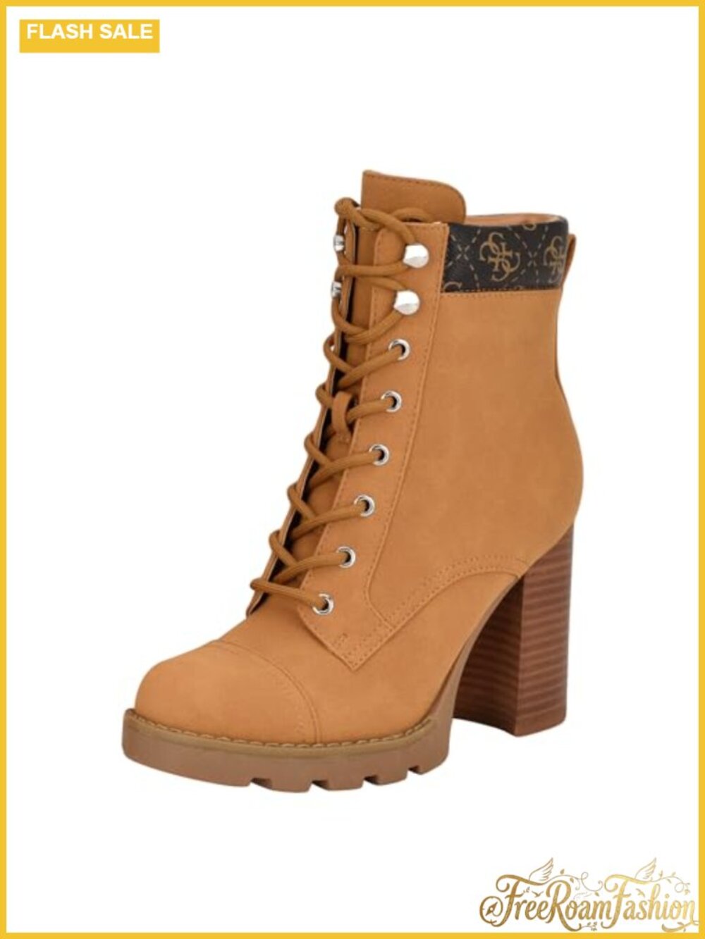 Faux Suede Lace-Up Ankle Bootie with Block Heel